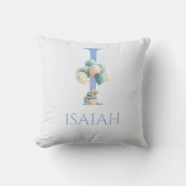 Cojín Decorativo Nombre personalizado Bebé flotando con globos