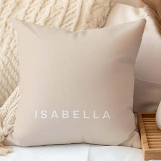 Cojín Decorativo Nombre Personalizado Beige Minimalista Moderno