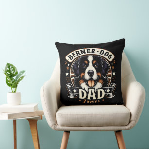 Cojín Decorativo Nombre Personalizado Berner Dog Dad - Papi Bernés