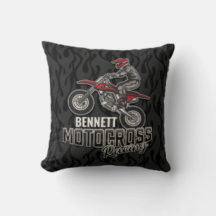 Cojín Decorativo NOMBRE personalizado Carreras Motocross de ciclism