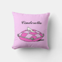 Nombre personalizado Cinderella Slipper Pink Pillo