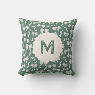 Cojín Decorativo Nombre personalizado Cinta y lazos vintage (crema