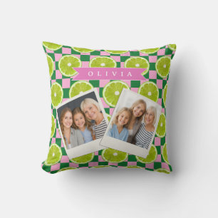 Cojín Decorativo Nombre Personalizado Citrus Gingham de Lima Person