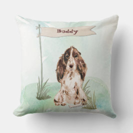 Cojín Decorativo Nombre personalizado Cocker Brown Mascota Perro