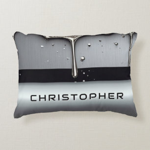 Cojín Decorativo Nombre personalizado con metal líquido que gotea