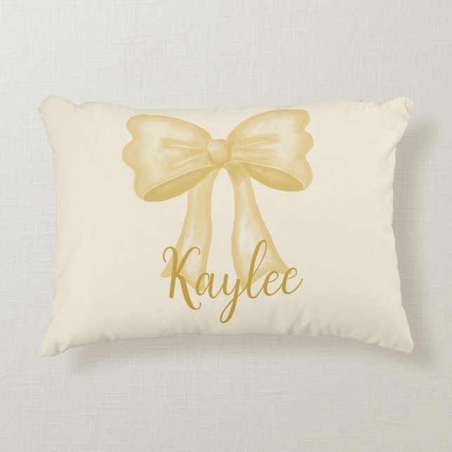 Cojín Decorativo Nombre personalizado Coqueta Amarilla Doble almoha (Anverso)