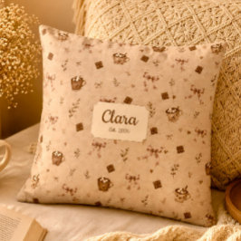 Cojín Decorativo Nombre personalizado Cozy Cocoa Chocolate Caliente