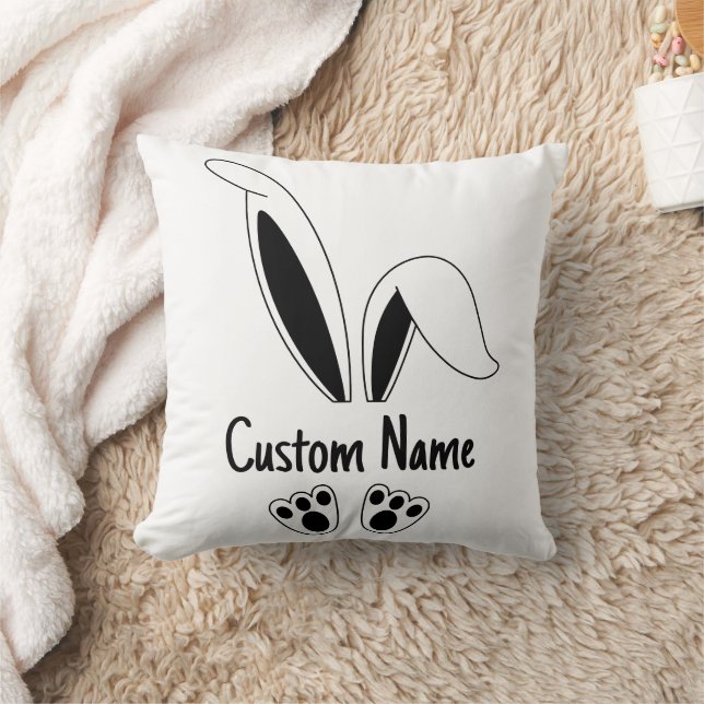 Cojín Decorativo Nombre Personalizado Cute Bunny Easter (Manta)