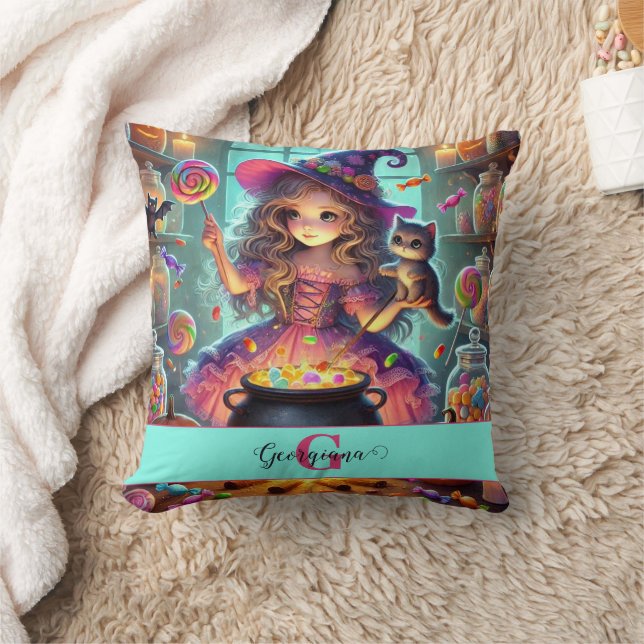 Cojín Decorativo Nombre personalizado Cute Trajes de Halloween de B (Manta)