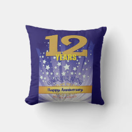 Cojín Decorativo NOMBRE PERSONALIZADO DE 12 Aniversario GRAN