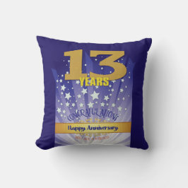 Cojín Decorativo NOMBRE PERSONALIZADO DE 13 Años 12 Aniversario Gra