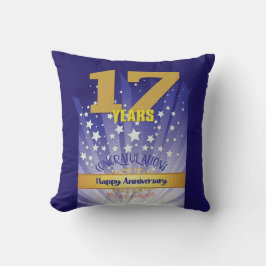 Cojín Decorativo NOMBRE PERSONALIZADO DE 17 Años 12 Aniversario Gra