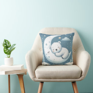 Cojín Decorativo Nombre Personalizado de Bebé Sleeping Bear