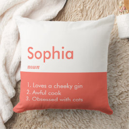 Cojín Decorativo Nombre personalizado de color de inscripción edita
