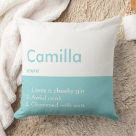 Cojín Decorativo Nombre personalizado de color de inscripción edita