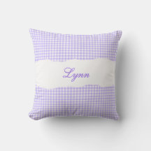 Nombre Personalizado de Gingham Púrpura Rústico
