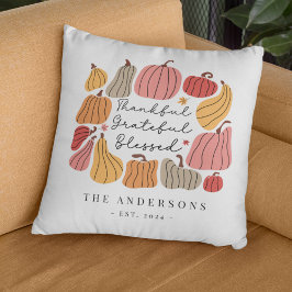 Cojín Decorativo Nombre personalizado de la calabaza de Thanksiving