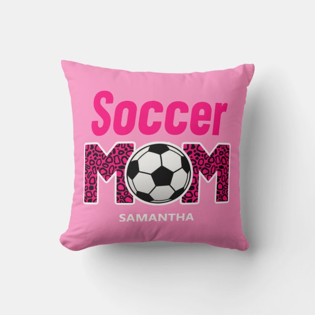 Cojín Decorativo Nombre personalizado de mamá de fútbol personaliza (Anverso)