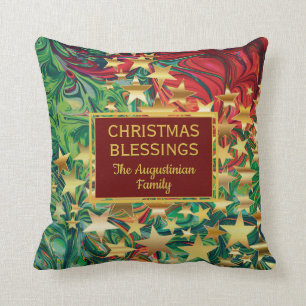 Cojín Decorativo Nombre personalizado de navidades STARS Retro