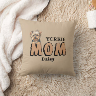 Cojín Decorativo Nombre personalizado de Yorkie Mom Yorkshire Terri