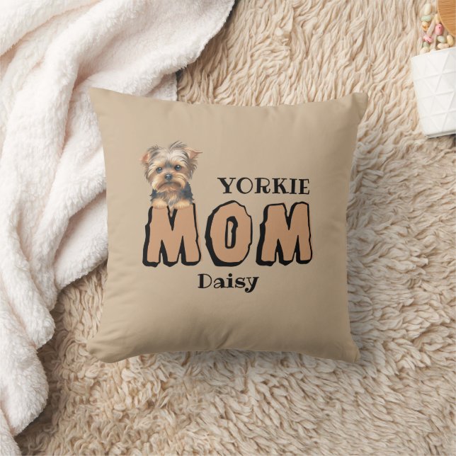 Cojín Decorativo Nombre personalizado de Yorkie Mom Yorkshire Terri (Manta)