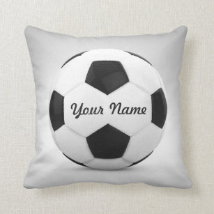 Cojín Decorativo Nombre personalizado del balón de fútbol