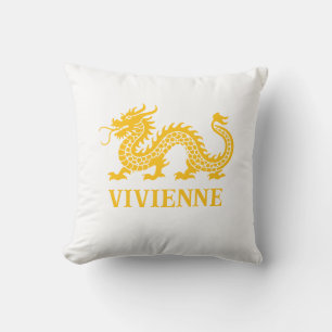 Cojín Decorativo Nombre personalizado del dragón de la serie china