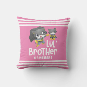 Cojín Decorativo Nombre personalizado del gato superhéroe de pequeñ
