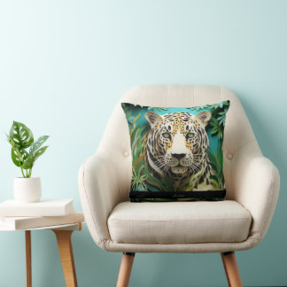 Cojín Decorativo Nombre personalizado del leopardo de la jungla