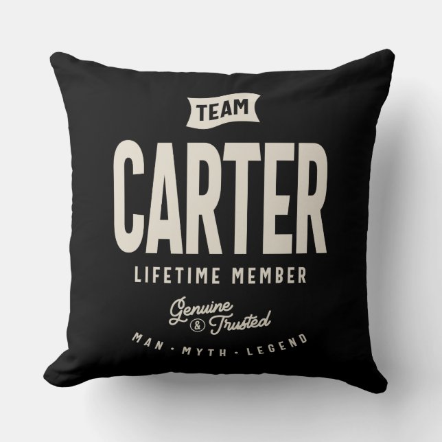 Cojín Decorativo Nombre personalizado del miembro de Team Carter Li (Anverso)