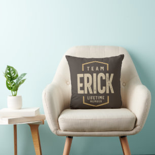 Cojín Decorativo Nombre personalizado del miembro del equipo Erick 