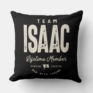 Cojín Decorativo Nombre personalizado del miembro del equipo Isaac 