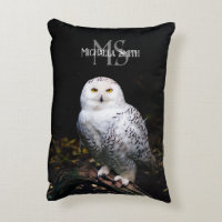 Nombre personalizado del monograma de búho de niev