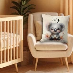 Cojín Decorativo Nombre personalizado del niño pequeño Koala