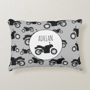 Cojín Decorativo Nombre personalizado del patrón de motocicleta