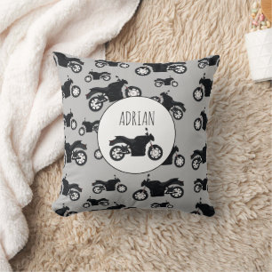 Cojín Decorativo Nombre personalizado del patrón de motocicleta