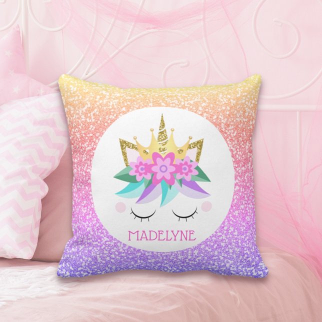 Cojín Decorativo Nombre personalizado del Purpurina arcoiris de la  (Subido por el creador)