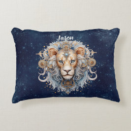 Cojín Decorativo Nombre personalizado del signo de Leo de artista d