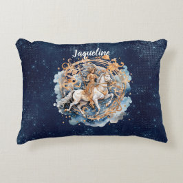 Cojín Decorativo Nombre personalizado del signo del icono de doble 