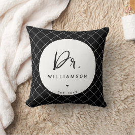 Cojín Decorativo Nombre Personalizado Dr. Médica Minimalista Gradua