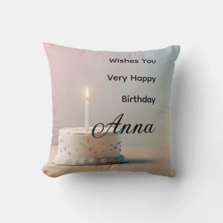 Cojín Decorativo Nombre personalizado Feliz Cumpleaños