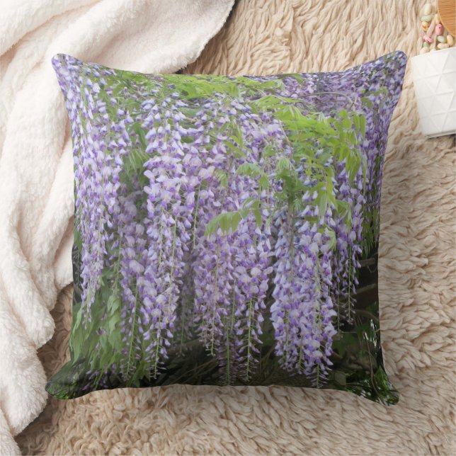 Cojín Decorativo Nombre Personalizado Flores De Wisteria Mauve Purp (Manta)