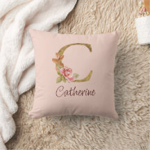 Nombre personalizado foil dorado Rosas rosadas let