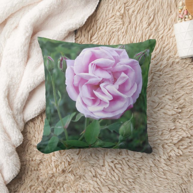 Cojín Decorativo Nombre personalizado Foto rosa morado (Manta)