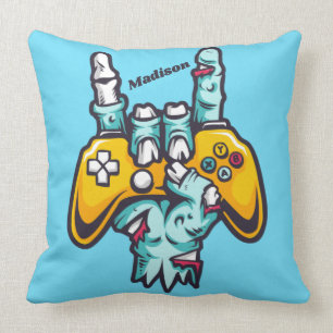 Cojín Decorativo Nombre personalizado Gamer Zombie