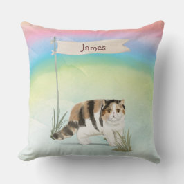 Cojín Decorativo Nombre personalizado gato exótico de pelo corto ma