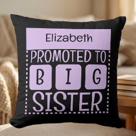 Cojín Decorativo Nombre personalizado hermana mayor morado