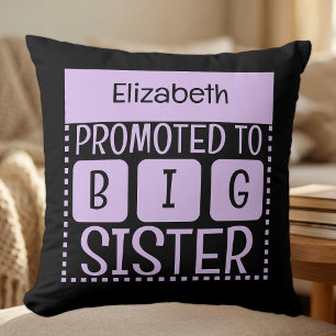 Cojín Decorativo Nombre personalizado hermana mayor morado