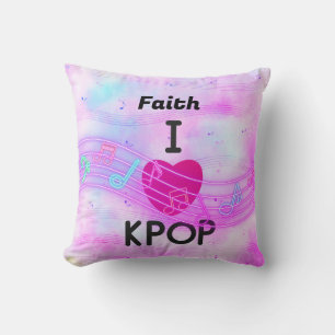 Cojín Decorativo Nombre personalizado I Love K-pop