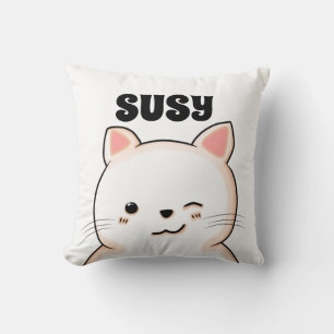 COJÍN DECORATIVO NOMBRE PERSONALIZADO KITTY CAT ART CHILES
